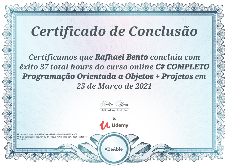 Certificado udemy c sharp